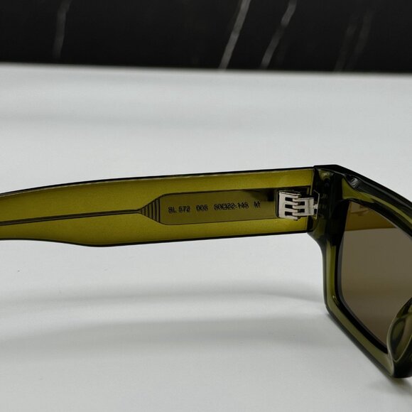 NEW SL572 005 SAINT LAURENT GREEN SQUARE SUNGLASSES SL 572 005 UNISEX SUNGLASSES - Picture 9 of 11